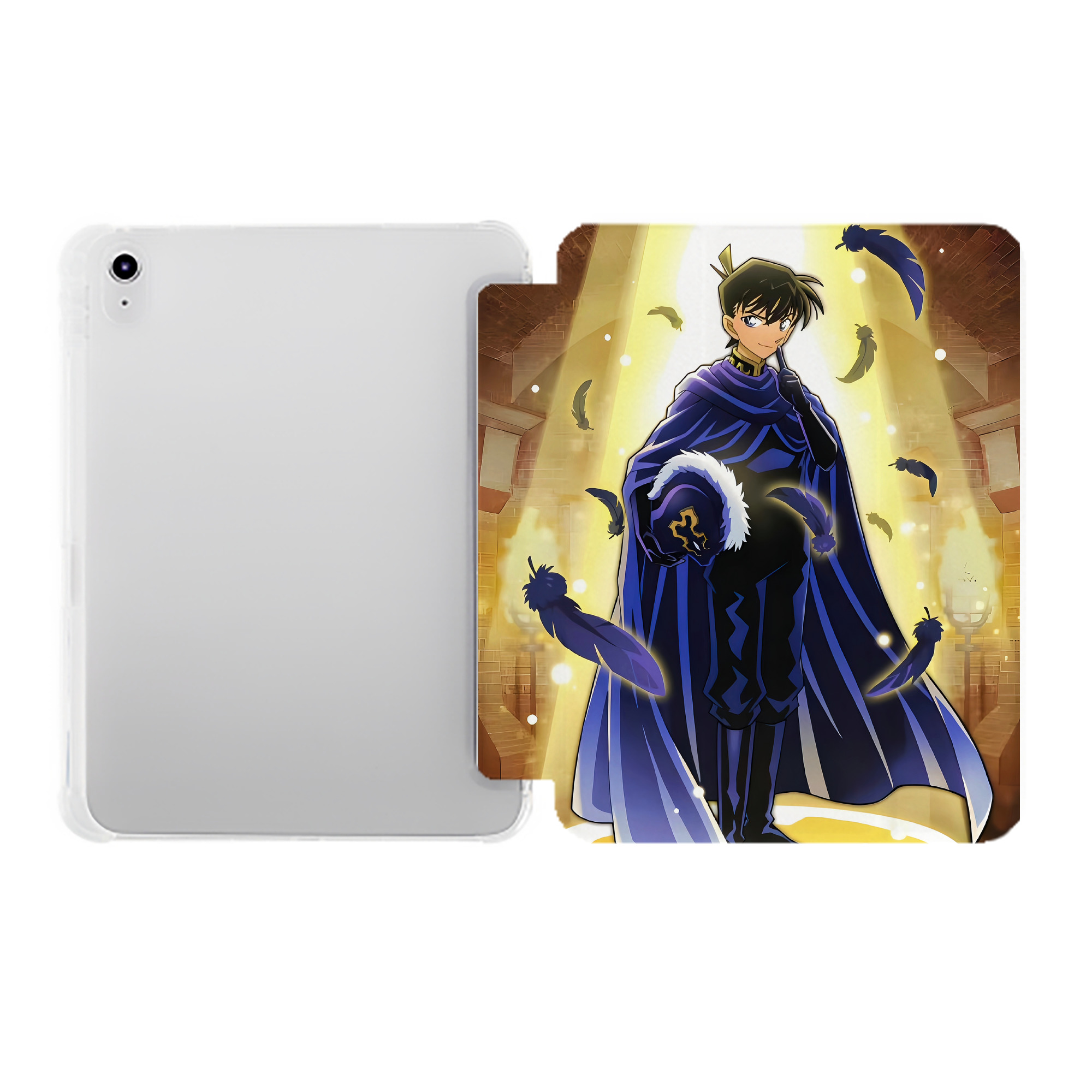 （画像用） 名探偵コナン Detective Conan IPad ケース ペン収納付き 三つ折りスタンド PUレザー×シリコン 対応機種9.5/10.5/10.9インチ